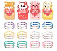 ChristmaxStore 24Pcs Valentines Cards for Kids Valentines Classroom Schools Exchange Gifts with Friendship Bracelets
