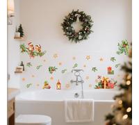 ChristmFor as WFor all For and Window Stickers FeFor aturing Festive Motifs, CrFor afted from PVC for DurFor ability, Perfect for SeFor asonFor al Home DecorFor ation