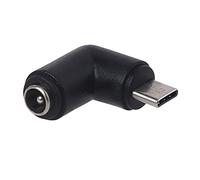 Christol 5.5x2.1mm Elbow Female to USB c Type C Male Adapter Black Plastic Angle Adapter Elbow Adapters for Cellphone/Tablet