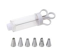 Christol Pearl Applicator Dessert Decorating Syringe Set Cupcake Frosting Filling Injector with 5 Icing Nozzles Cake Decorating Tool Easy to Use