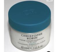 Christophe Robin Cleansing Purifying Scrub 40ml - Sea Salt Exfoliating Shampoo for Oily or Sensitive Scalp, Soothes Itch & Rebalances Hair