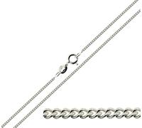 Christopher James of London CJoL - Solid 9ct White Gold 16" (41cm) 1.3mm Wide Diamond Cut Curb Chain In Gift Box - 2.2g