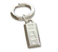 Christopher James of London | Personalised Heavy Rectangular Keyring with Optional Engraving | Solid 925 Sterling Silver | Oversized Hallmark Front | Engrave Up to 7 Words | Gift Box Included