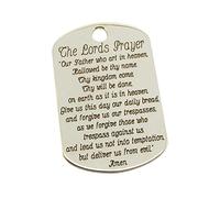 Christopher James of London Personalised With Your Back Engraving 925 Sterling Silver Large Lord's Prayer Dog Tag Pendant 40mm x 25mm With Optional 2mm Bead Ball Chain In Presentation Gift Box