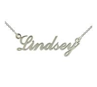 Christopher James of London Solid 925 Sterling Silver Carrie Style (Sex & The City) Personalised Name Necklace With 20" (51cm) Trace Chain In Gift Box - ANY NAME MADE (See Description)