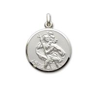 Christopher James of London | Solid 925 Sterling Silver St. Christopher Pendant 16mm | Traditional Saint Design | St Christopher Travel Gift | Gift Box Included
