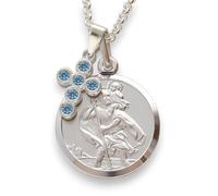 Christopher James of London | St. Christopher Pendant and Crystal Cross Necklace | Solid 925 Sterling Silver | Traditional Saint Design & Travellers Prayer | Travel Gift with Gift Box Included