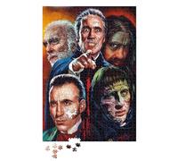 Christopher Lee 1000 Piece Jigsaw Puzzle - Christopher Lee Montage - Rick Melton Classic Horror Gothic Horror Jigsaw Puzzle Horror Movie Jigsaw Puzzle for Adults Horror Gift