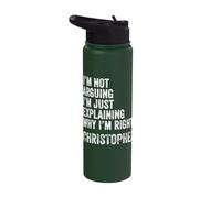Christopher Quote Funny Birthday Custom Name Idea Engineer Stainless Steel Insulated Water Bottle