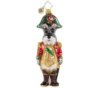 Christopher Radko Hand-Crafted European Glass Christmas Decorative Figural Ornament, Lieutenant Schnauzer