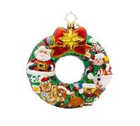 Christopher Radko Hand-Crafted European Glass Christmas Tree Decorative Ornament, Jingle All The Way Wreath