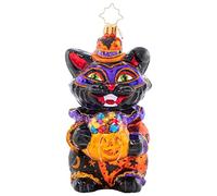Christopher Radko Hand-Crafted European Glass Halloween Christmas Tree Decorative Ornament, Dapper Black Cat