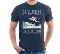 Christopher Walken in The Air Snow Man Christmas Knit Men's T-Shirt Navy Blue