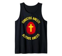 Christos Anesti Alithos Anesti Tsougrisma Greek Easter Tank Top