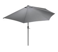 Christow 2.7m Half Parasol Garden Balcony Umbrella Steel Crank Handle UV Canopy in Grey Christow Grey