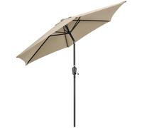 Christow 2.7m Tilting Garden Parasol Outdoor Umbrella Patio Sunshade With Crank in Brown Christow Brown