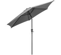 Christow 2.7m Tilting Garden Parasol Outdoor Umbrella Patio Sunshade With Crank in Grey Christow Grey