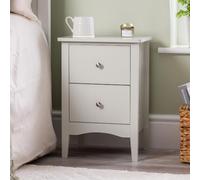 CHRISTOW 2 Drawer Bedside Table, Natural | Modern Bedroom Storage, 2 Drawers, Brushed Chrome Handles, Smooth Glide Runners, Durable MDF, H57cm x W40cm x D30cm