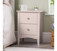 CHRISTOW 2 Drawer Bedside Table, Pink | Modern Bedroom Storage, 2 Drawers, Brushed Chrome Handles, Smooth Glide Runners, Durable MDF, H57cm x W40cm x D30cm