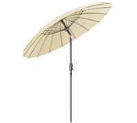 Christow 2m Shanghai Parasol Garden Umbrella Tilting Sunshade UV Resistant in Cream Christow Cream