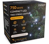 CHRISTOW 6ft Christmas Tree Lights, 750 White LED Fairy Lights with Timer, 8 Light Modes, Energy Efficient 3mm LEDs, Indoor & Outdoor, Mains Powered, Green Cable (18.72m Lit Length)