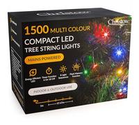 CHRISTOW 8ft Christmas Tree Lights, 1500 Multi-Coloured LED Fairy Lights with Timer, 8 Light Modes, Energy Efficient 3mm LEDs, Indoor & Outdoor, Mains Powered, Green Cable (34.47 Lit Length)