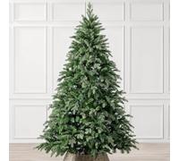 CHRISTOW Artificial Christmas Tree 7ft, Realistic Fraser Fir with Lifelike PE & PVC Tips, Natural Bushy Shape, Hinged Branches, Twist-Lock Poles, Green Metal Stand for Easy Display, 210cm x 136cm
