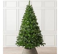 Christow Artificial Christmas Tree 7ft, Traditional Green Spruce, Bushy Branches, Lifelike Dual Tone PVC Needles, Indoor Xmas Decoration, Easy Assembly with Stand, Tip Count 765 (skirt not included)