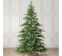 Christow Artificial Christmas Tree 8ft, Realistic Nordmann Fir with Lifelike PE & PVC Tips, Rustic Woodland Shape, Hinged Branches, Twist-Lock Poles, Green Metal Stand for Easy Display, 240cm x 145cm