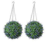 CHRISTOW Artificial Lavender Topiary Balls, Pair, 30cm