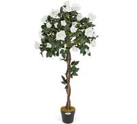 Christow Artificial Potted Rose Tree Decoration Cream - 1.2M