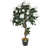 Christow Artificial Rose Tree Potted Indoor Outdoor Wedding Flower Decoration in Beige | Size: 3ft Christow Beige 3ft
