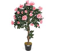 Christow Artificial Rose Tree Potted Indoor Outdoor Wedding Flower Decoration in Pink | Size: 3ft Christow Pink 3ft