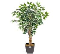 Christow Artificial Variegated Ficus Tree Realistic Faux House Plant In Pot 3Ft