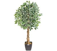 CHRISTOW Artificial Variegated Ficus Tree (Weeping Fig) In Pot, 4ft