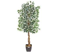 Christow Artificial Variegated Ficus Tree (Weeping Fig) In Pot, 5ft