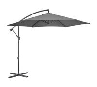 Christow Banana Parasol 3m Large Garden Umbrella Crank Handle Grey Navy Cream Taupe Christow Grey