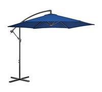 CHRISTOW Banana Parasol 3m - Navy Blue, Large Cantilever-Style Umbrella for Garden Patio, UPF30+ UV Protection, Steel Frame, Overhanging Polyester Canopy, Crank Handle & Locking Lever