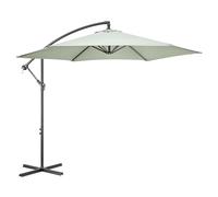 CHRISTOW Banana Parasol 3m - Sage Green, Large Cantilever-Style Umbrella for Garden Patio, UPF30+ UV Protection, Steel Frame, Overhanging Polyester Canopy, Crank Handle & Locking Lever