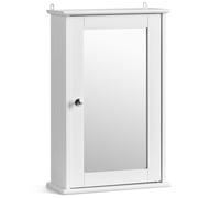 Christow Bathroom Mirror Cabinet White Wooden Single Door Wall Mounted Unit Christow White