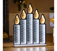 CHRISTOW Candle Bridge Infinity Christmas Light, 3D Effect LED Mirror Tunnel Decoration, Indoor Windowsill Mantelpiece Display, Mains Powered Home Lighting, White & Warm White Glow, 40cm x 39cm x 4cm