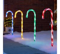 Christow Candy Cane Lights Large LED Christmas Pathway Decorations Multi Coloured Battery x 4 Christow Multicolor