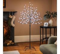 Christow Cherry Blossom Tree 150 LED Light Up Indoor Outdoor Christmas Decoration 150cm / 5ft (White)