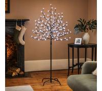 Christow Christmas Artificial 150 Led Cherry Blossom Tree White - 1.5M