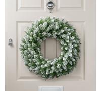 Christow Christmas Artificial Frosted Green Wreath