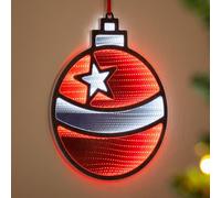 CHRISTOW Christmas Bauble Infinity Light, LED Tunnel Effect
