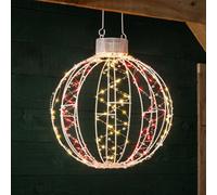 Christow Christmas Bauble Light Hanging Ball Decoration 160 Leds Indoor Outdoor