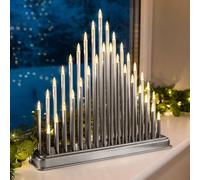 Christow Christmas Candle Bridge Tower Light 33 LED Xmas Decoration Battery Operated in Silver Christow Silver