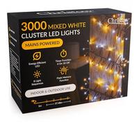 CHRISTOW Christmas Cluster Lights, 3000 LEDs, Mixed White
