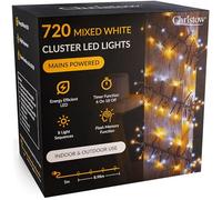 CHRISTOW Christmas Cluster Lights, 720 LEDs, Mixed White